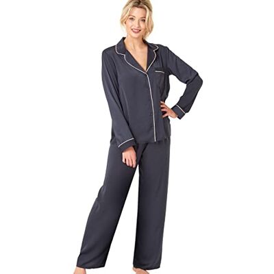 Indigo Sky Astara Damen-Pyjama, Satin, volle Länge Indigo Sky Astara Damen-Pyjama, Satin, volle Länge