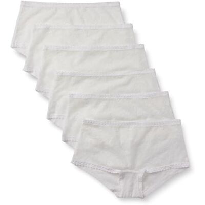 Amazon Damen Stretch-Höschen mit durchgehender Spitze in den Ausführungen Boyshort, Cheeky und Tanga, 6er Pack, Weiß, 34 Amazon Damen Stretch-Höschen mit durchgehender Spitze in den Ausführungen Boyshort, Cheeky und Tanga, 6er Pack, Weiß, 34