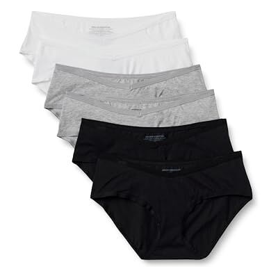 Amazon Damen Höschen für Schwangere in den Ausführungen Under-Bump und Over-Bump, aus Baumwolle und Mikrofaser, 6er Pack, Grau Meliert/Schwarz/Weiß, 44 Amazon Damen Höschen für Schwangere in den Ausführungen Under-Bump und Over-Bump, aus Baumwolle und Mikrofaser, 6er Pack, Grau Meliert/Schwarz/Weiß, 44