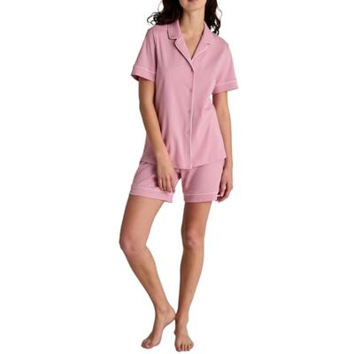 CALIDA Moonlight Dreams Kurz-Pyjama, durchgeknöpft mit Seide Damen, weiche, luxuriöse Tencel, Modal und Seide Qualität, atmungsaktiv, feuchtigkeitsregulierend CALIDA Moonlight Dreams Kurz-Pyjama, durchgeknöpft mit Seide Damen, weiche, luxuriöse Tencel, Modal und Seide Qualität, atmungsaktiv, feuchtigkeitsregulierend