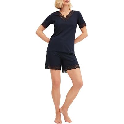CALIDA Elegant Dreams Kurz-Pyjama Damen Dark Lapis Blue 48-50 CALIDA Elegant Dreams Kurz-Pyjama Damen Dark Lapis Blue 48-50