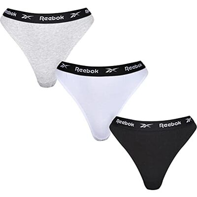 Reebok , Damen, Sport-Tanga, Mehrfachpackung, Workout-Unterwäsche aus Baumwolle – 3er-Packung Reebok , Damen, Sport-Tanga, Mehrfachpackung, Workout-Unterwäsche aus Baumwolle – 3er-Packung