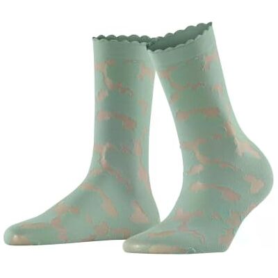 FALKE Damen Socken Hydrangea 20 DEN W So transparent gemustert 1 Paar, Grün Sage 7538, 35-38 FALKE Damen Socken Hydrangea 20 DEN W So transparent gemustert 1 Paar, Grün Sage 7538, 35-38