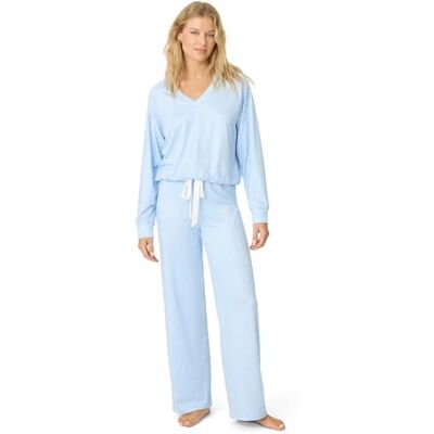 PJ Salvage Amazon Exclusiv Damen-Pyjama-Set, Wolkenjersey, offener Boden, 2-teilig, eisblau, M PJ Salvage Amazon Exclusiv Damen-Pyjama-Set, Wolkenjersey, offener Boden, 2-teilig, eisblau, M