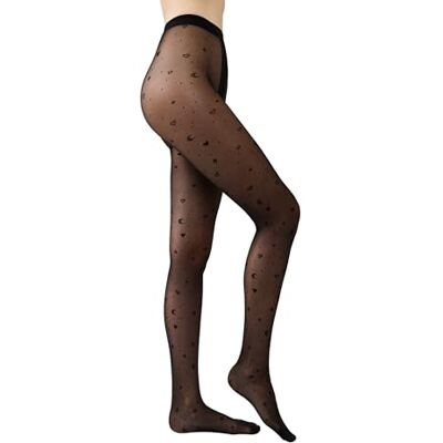 Conte elegant Moon 30 den Damen Strumpfhose Gemustert Mond-Motiv Fein Elastisch mit Baumwollzwickel Verstärkte Fußspitze Modisch Stilvoll Alltag Abendmode, Schwarz, 3 Conte elegant Moon 30 den Damen Strumpfhose Gemustert Mond-Motiv Fein Elastisch mit Baumwollzwickel Verstärkte Fußspitze Modisch Stilvoll Alltag Abendmode, Schwarz, 3