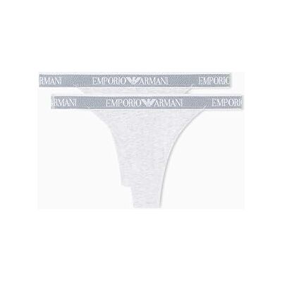 Giorgio Armani Women's Logoband 2-Pack T-Thong Panties, Grey, L, grau, L Giorgio Armani Women's Logoband 2-Pack T-Thong Panties, Grey, L, grau, L