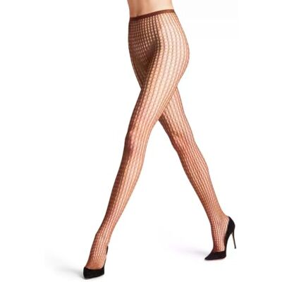 FALKE Damen Strumpfhose Wicker Game W Ti transparent gemustert 1 Stück, Rosa Rosewood 5225, L FALKE Damen Strumpfhose Wicker Game W Ti transparent gemustert 1 Stück, Rosa Rosewood 5225, L