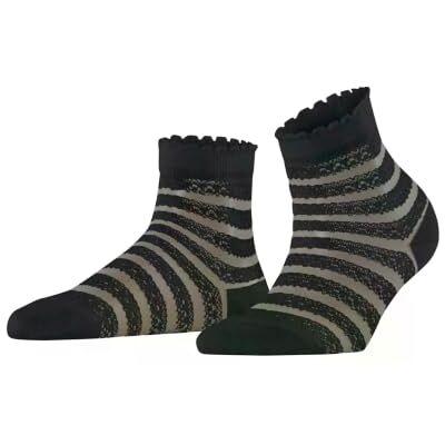 FALKE Damen Socken Border Lace W So Baumwolle gemustert 1 Paar, Schwarz Black 3000, 39-40 FALKE Damen Socken Border Lace W So Baumwolle gemustert 1 Paar, Schwarz Black 3000, 39-40