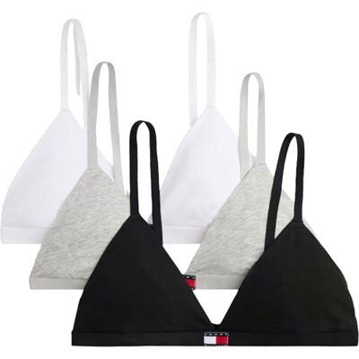 Tommy Hilfiger Damen 3er Pack Triangel BHS mit Logo, Mehrfarbig (Grey Ht/Black/White), S Tommy Hilfiger Damen 3er Pack Triangel BHS mit Logo, Mehrfarbig (Grey Ht/Black/White), S