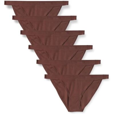 Amazon Damen Unterwäsche-Tanga aus Baumwolljersey, 6er-Pack, Rich Hazel, 44 Amazon Damen Unterwäsche-Tanga aus Baumwolljersey, 6er-Pack, Rich Hazel, 44