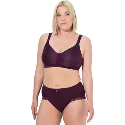 Ulla Popken Women's BH, Spacer-Cups, ohne Bügel, Mikrofaser, Cup C-E Bra, traubenrot, 90D Ulla Popken Women's BH, Spacer-Cups, ohne Bügel, Mikrofaser, Cup C-E Bra, traubenrot, 90D