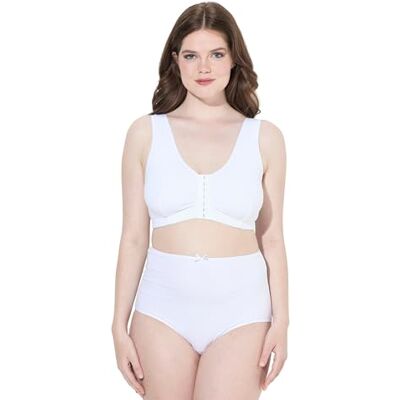 Ulla Popken Damen große Größen Übergrößen Plus Size Bustier, Vorderverschluss, Baumwollqualität schneeweiß 125D 843411200-125D Ulla Popken Damen große Größen Übergrößen Plus Size Bustier, Vorderverschluss, Baumwollqualität schneeweiß 125D 843411200-125D