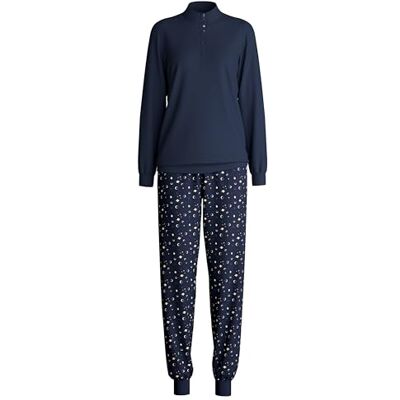 CALIDA Midnight Dreams Bündchen-Pyjama Damen Peacoat Blue 48-50 CALIDA Midnight Dreams Bündchen-Pyjama Damen Peacoat Blue 48-50