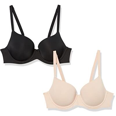 Amazon Damen Vollständiger Mikrofaser-BH Mit Bügel Und Stütze, 2er-Pack, Zartrosa, 70C Amazon Damen Vollständiger Mikrofaser-BH Mit Bügel Und Stütze, 2er-Pack, Zartrosa, 70C