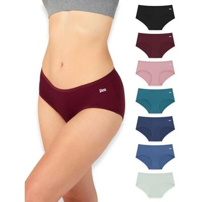 Bea 7er-Pack Unterhosen Damen Bambus, Hipster Unterwäsche Damen – Weich, Atmungsaktiv, Bequem, Mittelhoher Schnitt Bea 7er-Pack Unterhosen Damen Bambus, Hipster Unterwäsche Damen – Weich, Atmungsaktiv, Bequem, Mittelhoher Schnitt