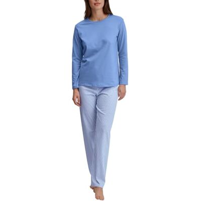 CALIDA Cotton Special Pyjama Damen Hydrangea Blue 52-54 CALIDA Cotton Special Pyjama Damen Hydrangea Blue 52-54