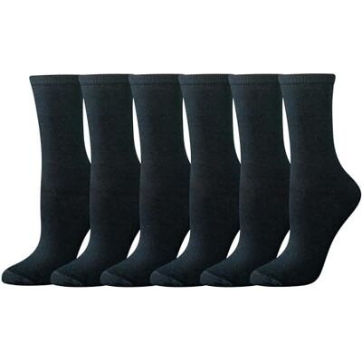 Amazon Damen Crew-Socken, Baumwolle, 6 Paar, Schwarz, 36-39.5 Amazon Damen Crew-Socken, Baumwolle, 6 Paar, Schwarz, 36-39.5