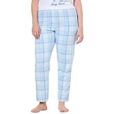 Ulla Popken Damen Pyjamahose, Karomuster, Gerades Bein, Elastikbund Pyjama (1er Pack) Ulla Popken Damen Pyjamahose, Karomuster, Gerades Bein, Elastikbund Pyjama (1er Pack)