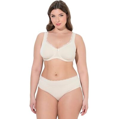 Ulla Popken Damen große Größen Übergrößen Plus Size Bügel-BH, Spitzenkante hell beige 115D 824132670-115D Ulla Popken Damen große Größen Übergrößen Plus Size Bügel-BH, Spitzenkante hell beige 115D 824132670-115D