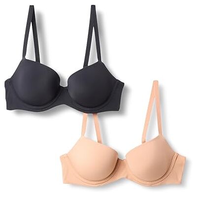 Amazon Damen Balconette-Bügel-BH mit Mikrofaser gefüttert, 2er-Pack, Gewaschene Bronze/Schwarz, 75A Amazon Damen Balconette-Bügel-BH mit Mikrofaser gefüttert, 2er-Pack, Gewaschene Bronze/Schwarz, 75A