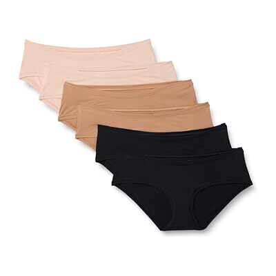 Amazon Damen Höschen für Schwangere in den Ausführungen Under-Bump und Over-Bump, aus Baumwolle und Mikrofaser, 6er Pack, Gewaschene Bronze/Helles Blütenblatt/Schwarz, 36 Amazon Damen Höschen für Schwangere in den Ausführungen Under-Bump und Over-Bump, aus Baumwolle und Mikrofaser, 6er Pack, Gewaschene Bronze/Helles Blütenblatt/Schwarz, 36