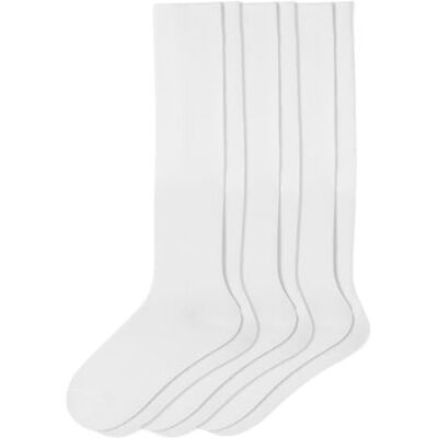 HUE Damen Flachstrick-kniestrümpfe Freizeitsocken, Weiss/opulenter Garten, Einheitsgröße (3er Pack) HUE Damen Flachstrick-kniestrümpfe Freizeitsocken, Weiss/opulenter Garten, Einheitsgröße (3er Pack)