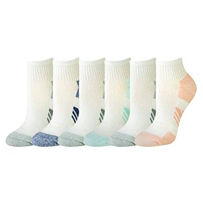 Amazon Damen Performance Cotton Cushioned Athletic Knöchelsocken, 6 Paar, Aqua Blue/Grey/Peach/White/Multi, 6-9 Amazon Damen Performance Cotton Cushioned Athletic Knöchelsocken, 6 Paar, Aqua Blue/Grey/Peach/White/Multi, 6-9