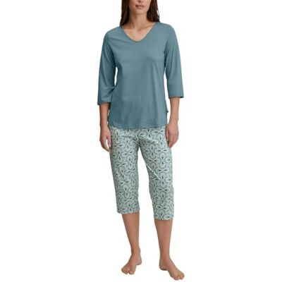 CALIDA Ornament Nights Capri-Pyjama Damen Smoke Blue 36-38 CALIDA Ornament Nights Capri-Pyjama Damen Smoke Blue 36-38