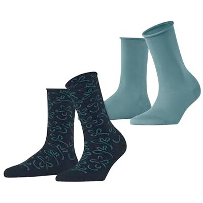 Esprit Damen Socken Flower Lines Multipack W So Baumwolle gemustert 2 Paar, Blau Marine 0040, 35-38 Esprit Damen Socken Flower Lines Multipack W So Baumwolle gemustert 2 Paar, Blau Marine 0040, 35-38