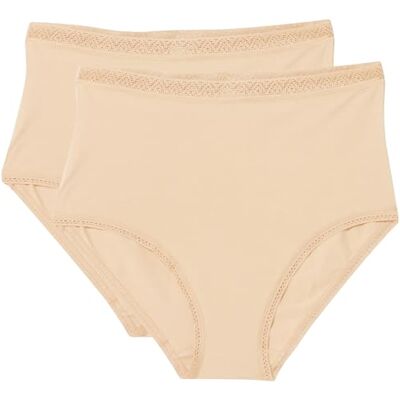 Dagi Women's Nude 2 Pack High Waist Full Brief, Nude,S Dagi Women's Nude 2 Pack High Waist Full Brief, Nude,S