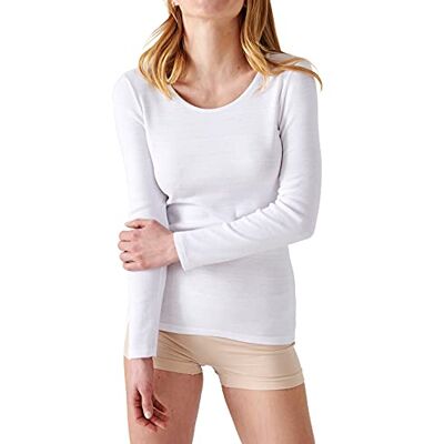 Damart Damen Langarm-Shirt Feines Cote, Unterwäsche, weiß, Large Damart Damen Langarm-Shirt Feines Cote, Unterwäsche, weiß, Large