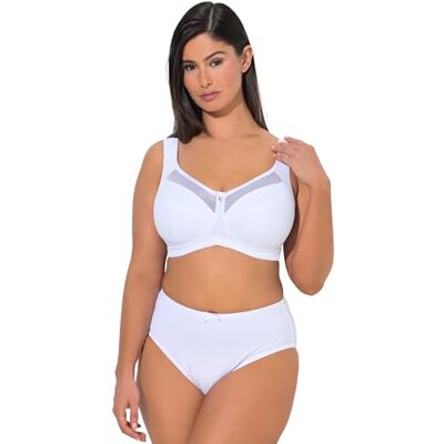 Ulla Popken Damen große Größen Übergrößen Plus Size Entlastungs-BH, Mesh-Kante, ohne Bügel schneeweiß 105C 715577200-105C Ulla Popken Damen große Größen Übergrößen Plus Size Entlastungs-BH, Mesh-Kante, ohne Bügel schneeweiß 105C 715577200-105C