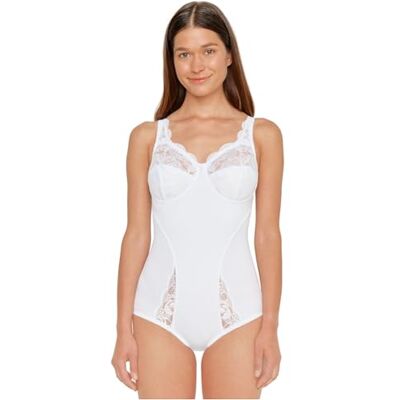 Susa Damen Body ohne Bügel Latina 6538 Bequeme Shapewear Mieder für Frauen Figurschmeichelndes Design Ideal für Alltag & besondere Anlässe Weiß, 95C Susa Damen Body ohne Bügel Latina 6538 Bequeme Shapewear Mieder für Frauen Figurschmeichelndes Design Ideal für Alltag & besondere Anlässe Weiß, 95C