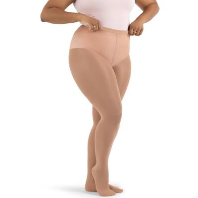 Capezio Damen Hold & Stretch Plus Strumpfhose mit Fuß Braun 3X Capezio Damen Hold & Stretch Plus Strumpfhose mit Fuß Braun 3X