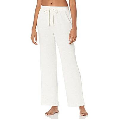 Amazon Damen Leichte Frottee-Pyjamahose mit Kordelzug, Hellgrau Meliert, L Amazon Damen Leichte Frottee-Pyjamahose mit Kordelzug, Hellgrau Meliert, L