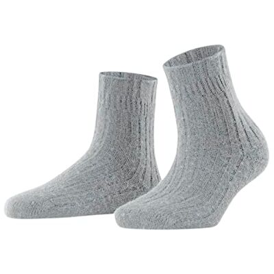 FALKE Damen Socken Bedsock Rib W Hp Wolle Kaschmir dick gemustert 1 Paar, Grau Silver 3290, 39-42 FALKE Damen Socken Bedsock Rib W Hp Wolle Kaschmir dick gemustert 1 Paar, Grau Silver 3290, 39-42