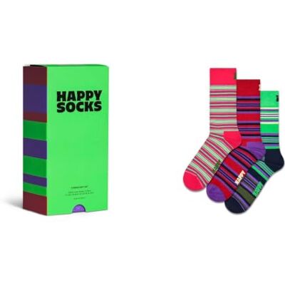 Happy Socks Gestreifte Crew-Socken und Geschenkboxen für Herren und Damen, 36-40 & 41-46 Happy Socks Gestreifte Crew-Socken und Geschenkboxen für Herren und Damen, 36-40 & 41-46