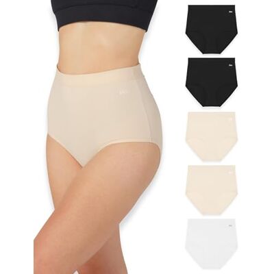 Bea 5er-Pack Unterhosen Damen Hohe Taille, Bequeme Unterhosen Damen aus Baumwolle – Atmungsaktiv, Weich, Vollständige Abdeckung Bea 5er-Pack Unterhosen Damen Hohe Taille, Bequeme Unterhosen Damen aus Baumwolle – Atmungsaktiv, Weich, Vollständige Abdeckung