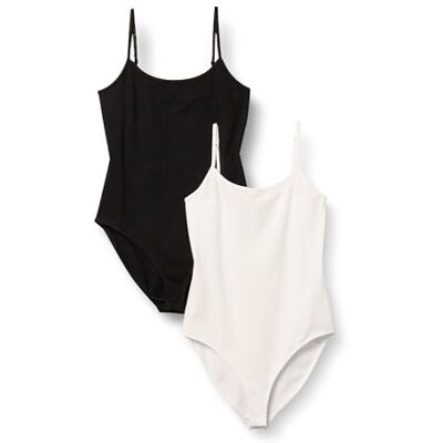 Amazon Damen Cami-Body mit schmaler Passform, 2er-Pack, Schwarz/Weiß, XXL Amazon Damen Cami-Body mit schmaler Passform, 2er-Pack, Schwarz/Weiß, XXL