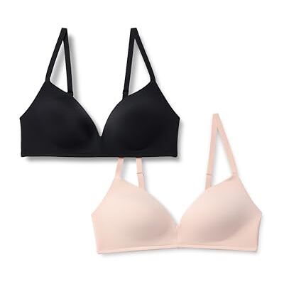 Amazon Damen Gepolsterter, Bügelloser Dekolleté-Bralette, Ultraglatte 4-Wege-Stretch-Mikrofaser, Pack of 2, Helles Blütenblatt/Schwarz, 85E Amazon Damen Gepolsterter, Bügelloser Dekolleté-Bralette, Ultraglatte 4-Wege-Stretch-Mikrofaser, Pack of 2, Helles Blütenblatt/Schwarz, 85E