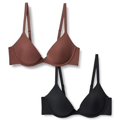 Amazon Damen Bügel-BH Mit Rundhalsauschnitt Und Mikrofaserfutter, 2er-Pack, Haselnuss/Schwarz, 70C Amazon Damen Bügel-BH Mit Rundhalsauschnitt Und Mikrofaserfutter, 2er-Pack, Haselnuss/Schwarz, 70C