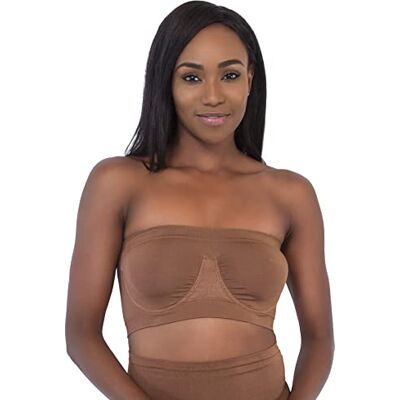 Rhonda Shear Damen Angel Nahtloser Bandeau Bügel BH, Undurchsichtige, Ton, Large Rhonda Shear Damen Angel Nahtloser Bandeau Bügel BH, Undurchsichtige, Ton, Large
