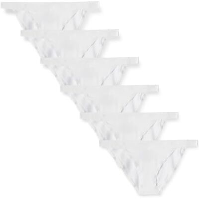 Amazon Damen Unterwäsche-Tanga aus Baumwolljersey, 6er-Pack, Weiß, 44 Amazon Damen Unterwäsche-Tanga aus Baumwolljersey, 6er-Pack, Weiß, 44
