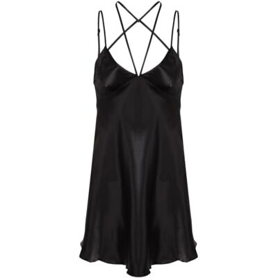TRENDYOL Black Satin Bias Tape Detailed Rope Strap Babydoll/Fantasy Nightgown Thmaw24Ll00001 TRENDYOL Black Satin Bias Tape Detailed Rope Strap Babydoll/Fantasy Nightgown Thmaw24Ll00001