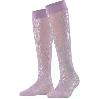 FALKE Damen Kniestrümpfe Pure Shore W Kh transparent gemustert 1 Paar, Lila Misty 8972, 39-42 FALKE Damen Kniestrümpfe Pure Shore W Kh transparent gemustert 1 Paar, Lila Misty 8972, 39-42