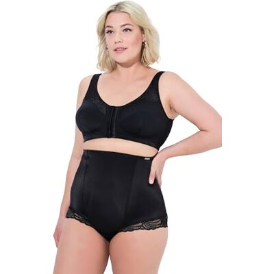 Ulla Popken Damen große Größen Übergrößen Plus Size Entlastungs-BH, ohne Bügel, Vorderverschluss, C D schwarz 105F 801081100-105F Ulla Popken Damen große Größen Übergrößen Plus Size Entlastungs-BH, ohne Bügel, Vorderverschluss, C D schwarz 105F 801081100-105F