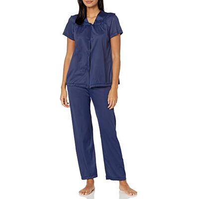 EXQUISITE FORM Damen Coloratura 90107 Pyjama-Set, Nachtwäsche, Kurzärmelig Pyjamaset, Marineblau, S EXQUISITE FORM Damen Coloratura 90107 Pyjama-Set, Nachtwäsche, Kurzärmelig Pyjamaset, Marineblau, S