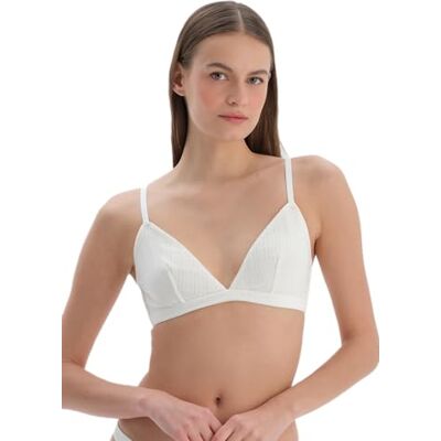 Dagi Damen Pointelle Bralette Bra, Ecru, M EU Dagi Damen Pointelle Bralette Bra, Ecru, M EU