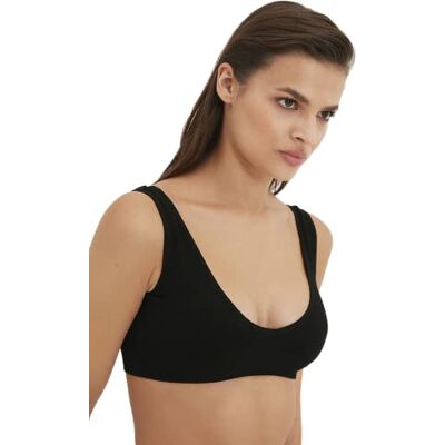TRENDYOL Damen Unterwäsche Bralette Rundhals Strick BH, Schwarz, M TRENDYOL Damen Unterwäsche Bralette Rundhals Strick BH, Schwarz, M