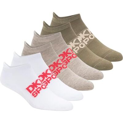DKNY Damen 6 Pack Sport Cushion Low Cut Socken, Haferflocken/Grün, 42-44.5 EU DKNY Damen 6 Pack Sport Cushion Low Cut Socken, Haferflocken/Grün, 42-44.5 EU